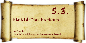 Steklács Barbara névjegykártya