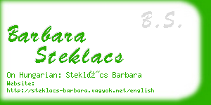 barbara steklacs business card